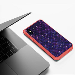 Чехол iPhone XS Max матовый Disco space, цвет: 3D-красный — фото 2