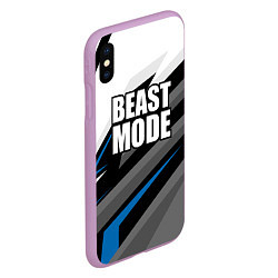 Чехол iPhone XS Max матовый Beast mode - blue sport, цвет: 3D-сиреневый — фото 2