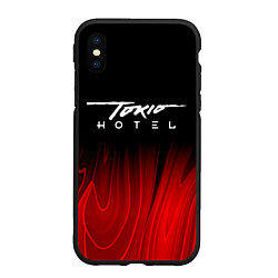 Чехол iPhone XS Max матовый Tokio Hotel red plasma, цвет: 3D-черный