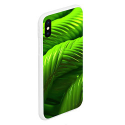 Чехол iPhone XS Max матовый Объемный зеленый канат, цвет: 3D-белый — фото 2