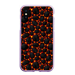 Чехол iPhone XS Max матовый Огненные камни, цвет: 3D-сиреневый