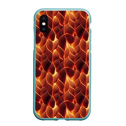 Чехол iPhone XS Max матовый Огненная мозаичная текстура, цвет: 3D-мятный