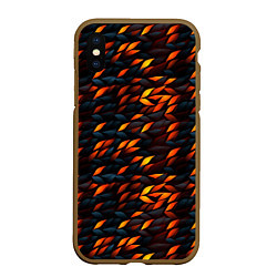 Чехол iPhone XS Max матовый Black orange texture, цвет: 3D-коричневый