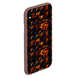 Чехол iPhone XS Max матовый Black orange texture, цвет: 3D-коричневый — фото 2