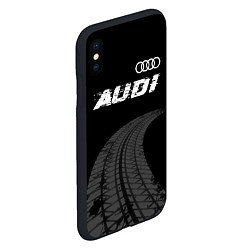 Чехол iPhone XS Max матовый Audi speed на темном фоне со следами шин: символ с, цвет: 3D-черный — фото 2