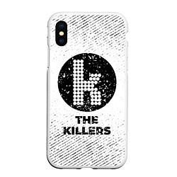 Чехол iPhone XS Max матовый The Killers с потертостями на светлом фоне