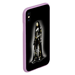 Чехол iPhone XS Max матовый Мона Лиза - готика - нейросеть, цвет: 3D-сиреневый — фото 2