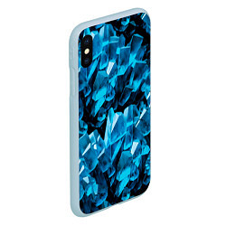 Чехол iPhone XS Max матовый Кристаллическая текстура, цвет: 3D-голубой — фото 2