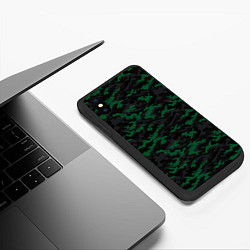 Чехол iPhone XS Max матовый Точечный камуфляжный узор Spot camouflage pattern, цвет: 3D-черный — фото 2