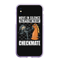 Чехол iPhone XS Max матовый Checkmat от ниндзя, цвет: 3D-светло-сиреневый