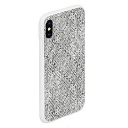 Чехол iPhone XS Max матовый Серебряное плетение, цвет: 3D-белый — фото 2