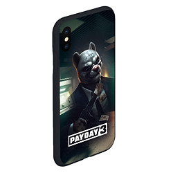 Чехол iPhone XS Max матовый Payday 2 dog mask, цвет: 3D-черный — фото 2
