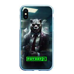 Чехол iPhone XS Max матовый Payday 3 crazy bear, цвет: 3D-голубой