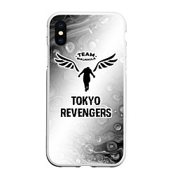 Чехол iPhone XS Max матовый Tokyo Revengers glitch на светлом фоне, цвет: 3D-белый