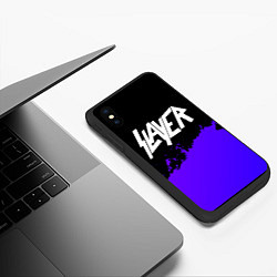 Чехол iPhone XS Max матовый Slayer purple grunge, цвет: 3D-черный — фото 2