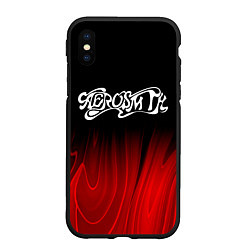 Чехол iPhone XS Max матовый Aerosmith red plasma, цвет: 3D-черный