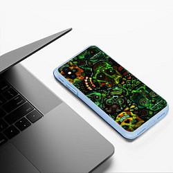 Чехол iPhone XS Max матовый Мексиканские призраки, цвет: 3D-голубой — фото 2