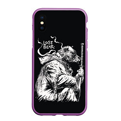 Чехол iPhone XS Max матовый Последний медведь самурай, цвет: 3D-фиолетовый