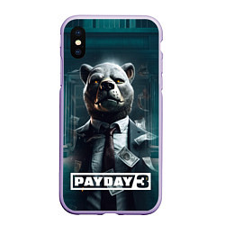 Чехол iPhone XS Max матовый Payday 3 bear, цвет: 3D-светло-сиреневый