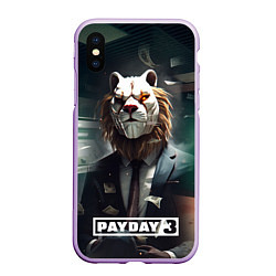 Чехол iPhone XS Max матовый Payday 3 lion, цвет: 3D-сиреневый