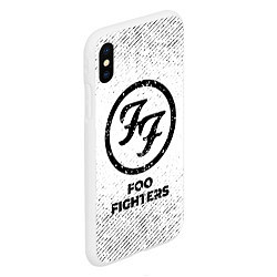 Чехол iPhone XS Max матовый Foo Fighters с потертостями на светлом фоне, цвет: 3D-белый — фото 2