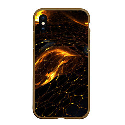 Чехол iPhone XS Max матовый Black gold texture, цвет: 3D-коричневый