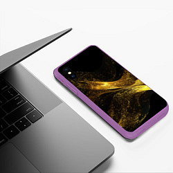 Чехол iPhone XS Max матовый Золотая пыльца, цвет: 3D-фиолетовый — фото 2