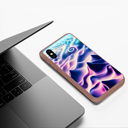 Чехол iPhone XS Max матовый Морское дно абстракция, цвет: 3D-коричневый — фото 2