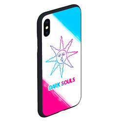 Чехол iPhone XS Max матовый Dark Souls neon gradient style, цвет: 3D-черный — фото 2