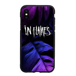 Чехол iPhone XS Max матовый In Flames neon monstera, цвет: 3D-черный