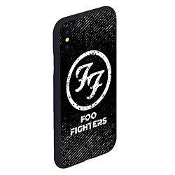 Чехол iPhone XS Max матовый Foo Fighters с потертостями на темном фоне, цвет: 3D-черный — фото 2