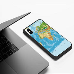 Чехол iPhone XS Max матовый Атлас мира, цвет: 3D-черный — фото 2