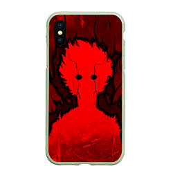 Чехол iPhone XS Max матовый Mob Psycho 100 Rage, цвет: 3D-салатовый