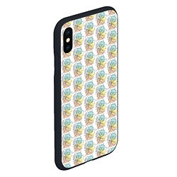 Чехол iPhone XS Max матовый Кленовые листики, цвет: 3D-черный — фото 2