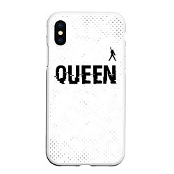 Чехол iPhone XS Max матовый Queen glitch на светлом фоне: символ сверху