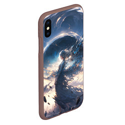 Чехол iPhone XS Max матовый Небесная девушка от нейросети, цвет: 3D-коричневый — фото 2