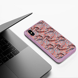 Чехол iPhone XS Max матовый Ткань со складками, цвет: 3D-сиреневый — фото 2