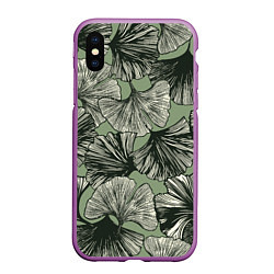 Чехол iPhone XS Max матовый Big leaves