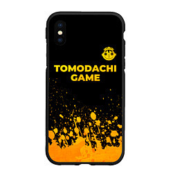 Чехол iPhone XS Max матовый Tomodachi Game - gold gradient: символ сверху, цвет: 3D-черный