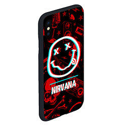Чехол iPhone XS Max матовый Nirvana rock glitch, цвет: 3D-черный — фото 2