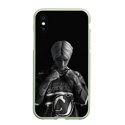 Чехол iPhone XS Max матовый Lil Peep in the dark, цвет: 3D-салатовый