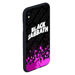 Чехол iPhone XS Max матовый Black Sabbath rock legends: символ сверху, цвет: 3D-черный — фото 2