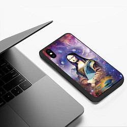 Чехол iPhone XS Max матовый Мона Лиза - космическая фантазия, цвет: 3D-черный — фото 2