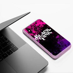 Чехол iPhone XS Max матовый Blackpink - neon, цвет: 3D-сиреневый — фото 2