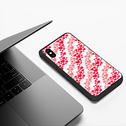 Чехол iPhone XS Max матовый Волны Любви - сердечки, цвет: 3D-черный — фото 2
