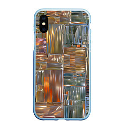 Чехол iPhone XS Max матовый Космическая сталь, цвет: 3D-голубой