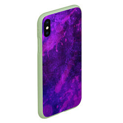 Чехол iPhone XS Max матовый Текстура - Purple explosion, цвет: 3D-салатовый — фото 2