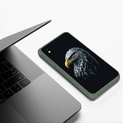 Чехол iPhone XS Max матовый Орёл от нейросети, цвет: 3D-темно-зеленый — фото 2