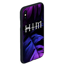 Чехол iPhone XS Max матовый HIM neon monstera, цвет: 3D-черный — фото 2