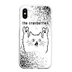 Чехол iPhone XS Max матовый The Cranberries рок кот на светлом фоне